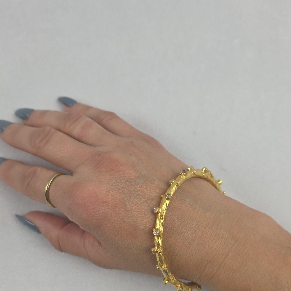 Tree Of Life Moonstone Bangle Bracelette Sterling Silver Plated (Stamped)